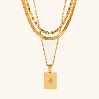 Lagdelte Halskæde Raphael | 18k Guld - DK BUTIK