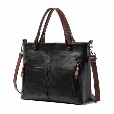 Lina™ - Vintage-inspireret læder skuldertaske