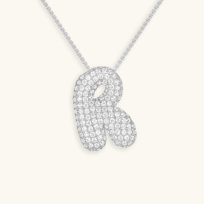 Navnesmykke Bubble med diamant | 18k Guld - DK BUTIK