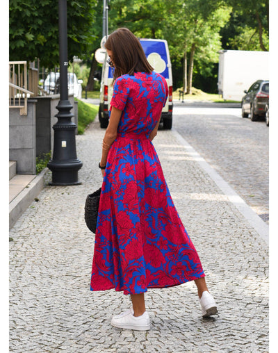 Amelie | Blomstrede Wrap Midi Kjole