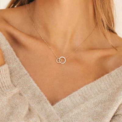 Isabelle Halskæde med Ringene | 18k Guld - DK BUTIK