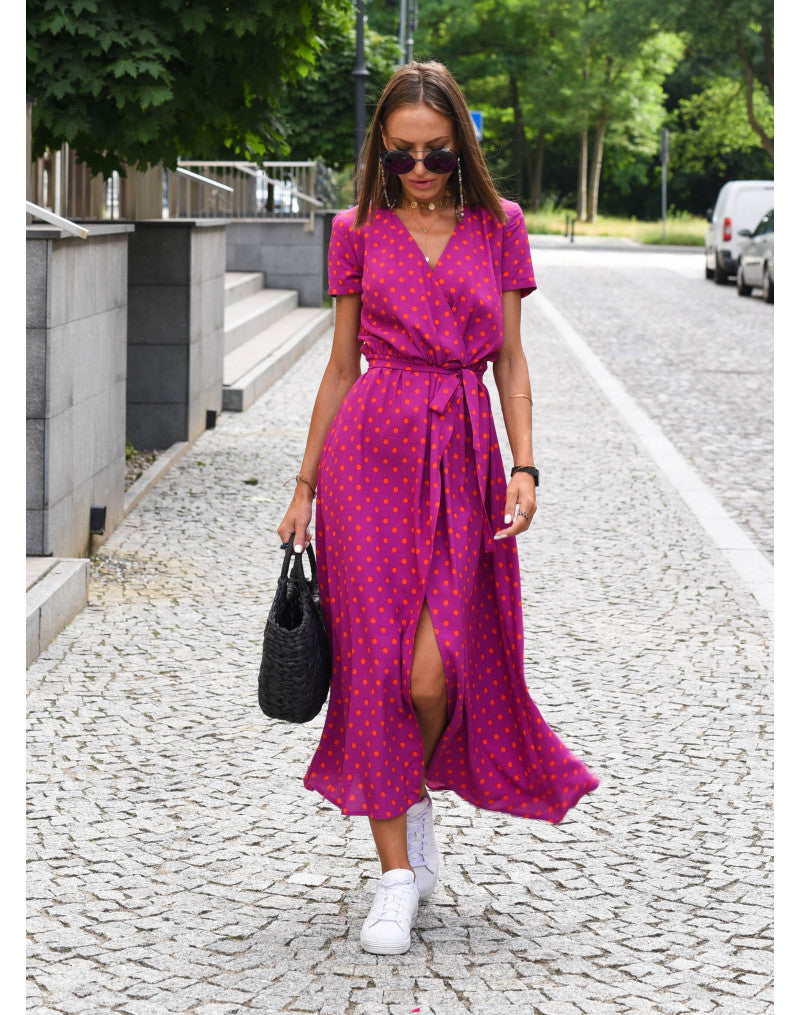 Amelie | Blomstrede Wrap Midi Kjole