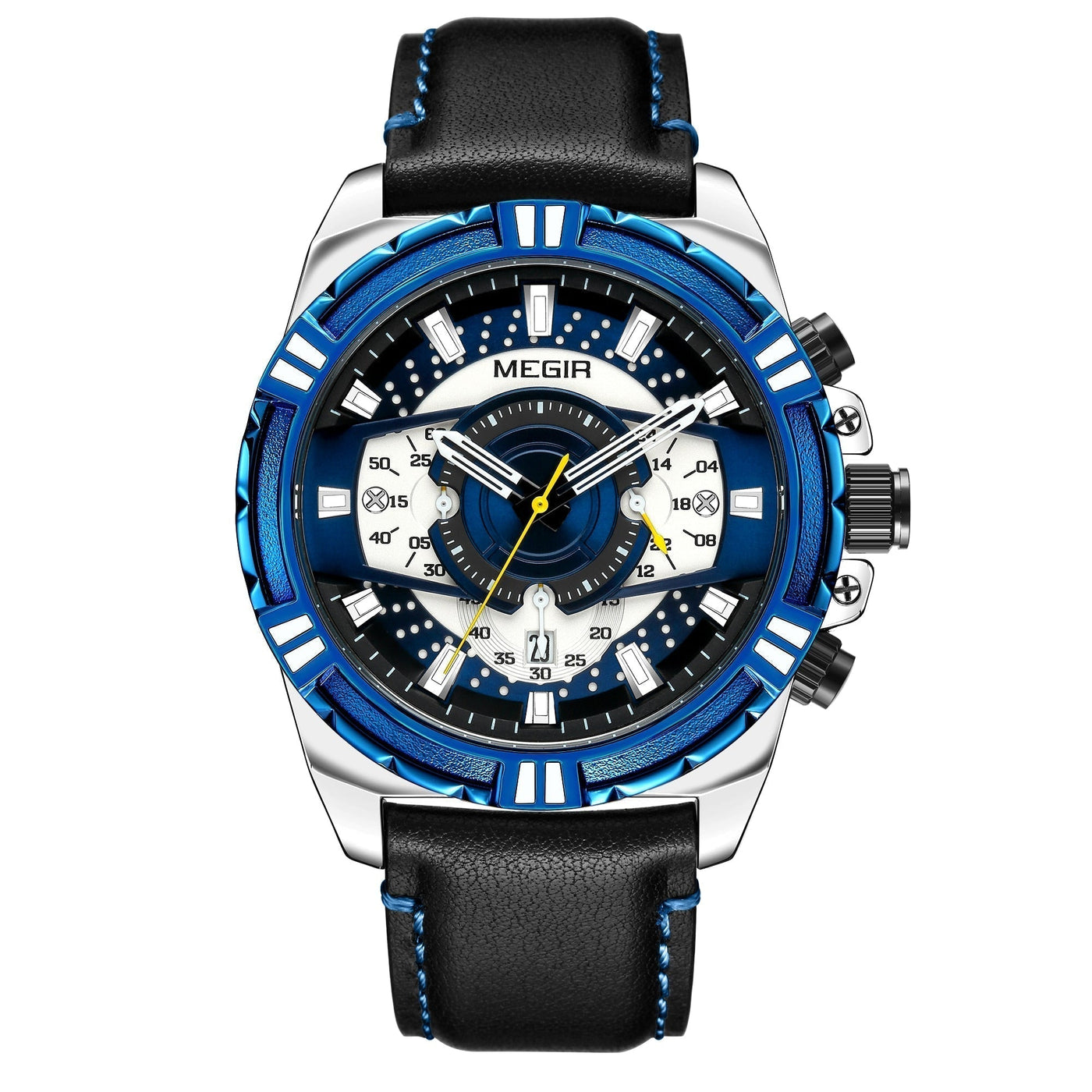 Luksus Kvarts Chronograph Militær Sport Læder Ur