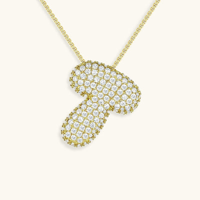 Navnesmykke Bubble med diamant | 18k Guld - DK BUTIK