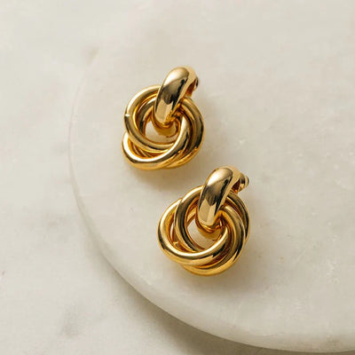 Udsagn sammenflettede øreringe | Guld 14k - DK BUTIK