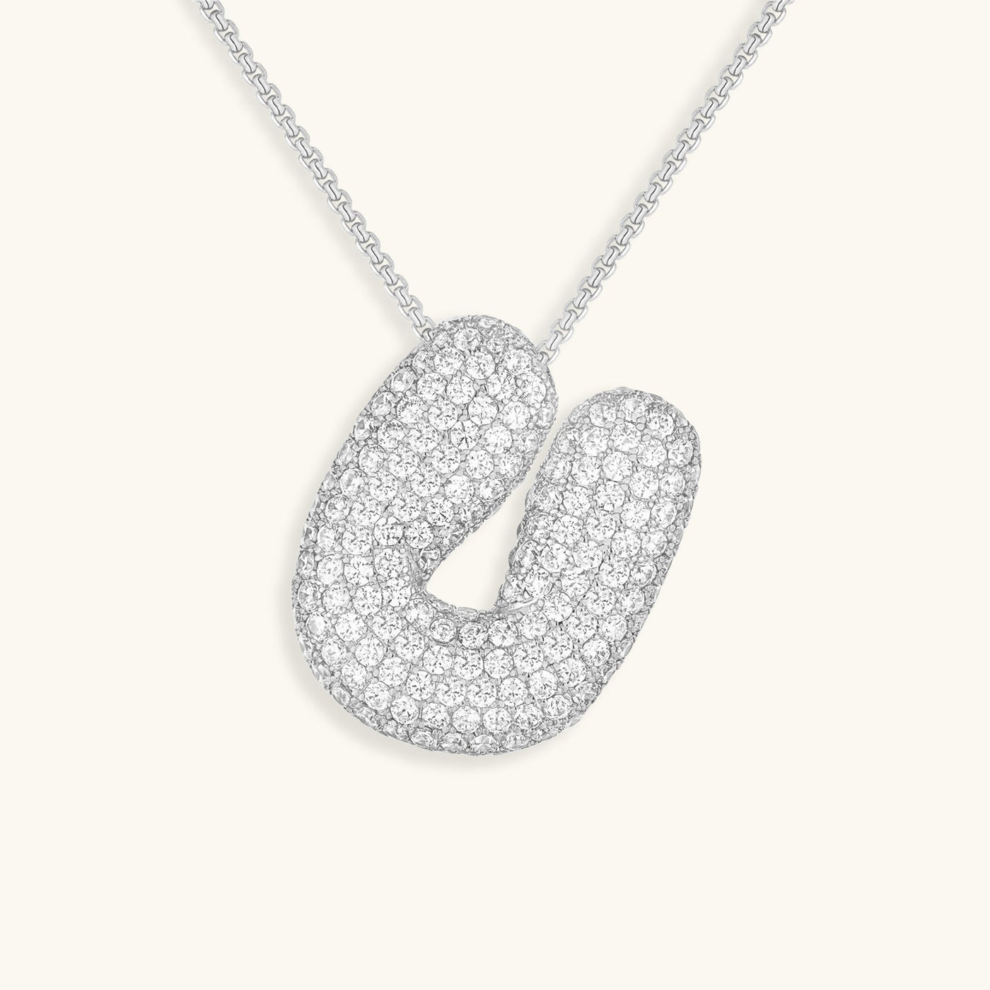 Navnesmykke Bubble med diamant | 18k Guld - DK BUTIK
