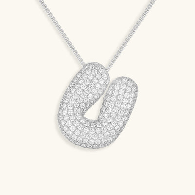 Navnesmykke Bubble med diamant | 18k Guld - DK BUTIK