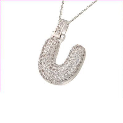Pave Bubble Halskæde med Initial | 18k Guld - DK BUTIK