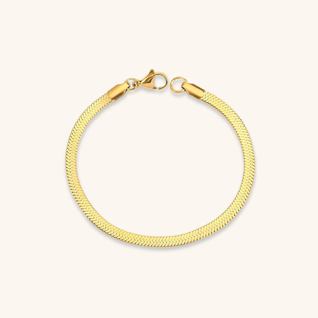 Vida Armbånd Guld i fiskebensmønster | 18k Guld - DK BUTIK