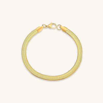 Vida Armbånd Guld i fiskebensmønster | 18k Guld - DK BUTIK