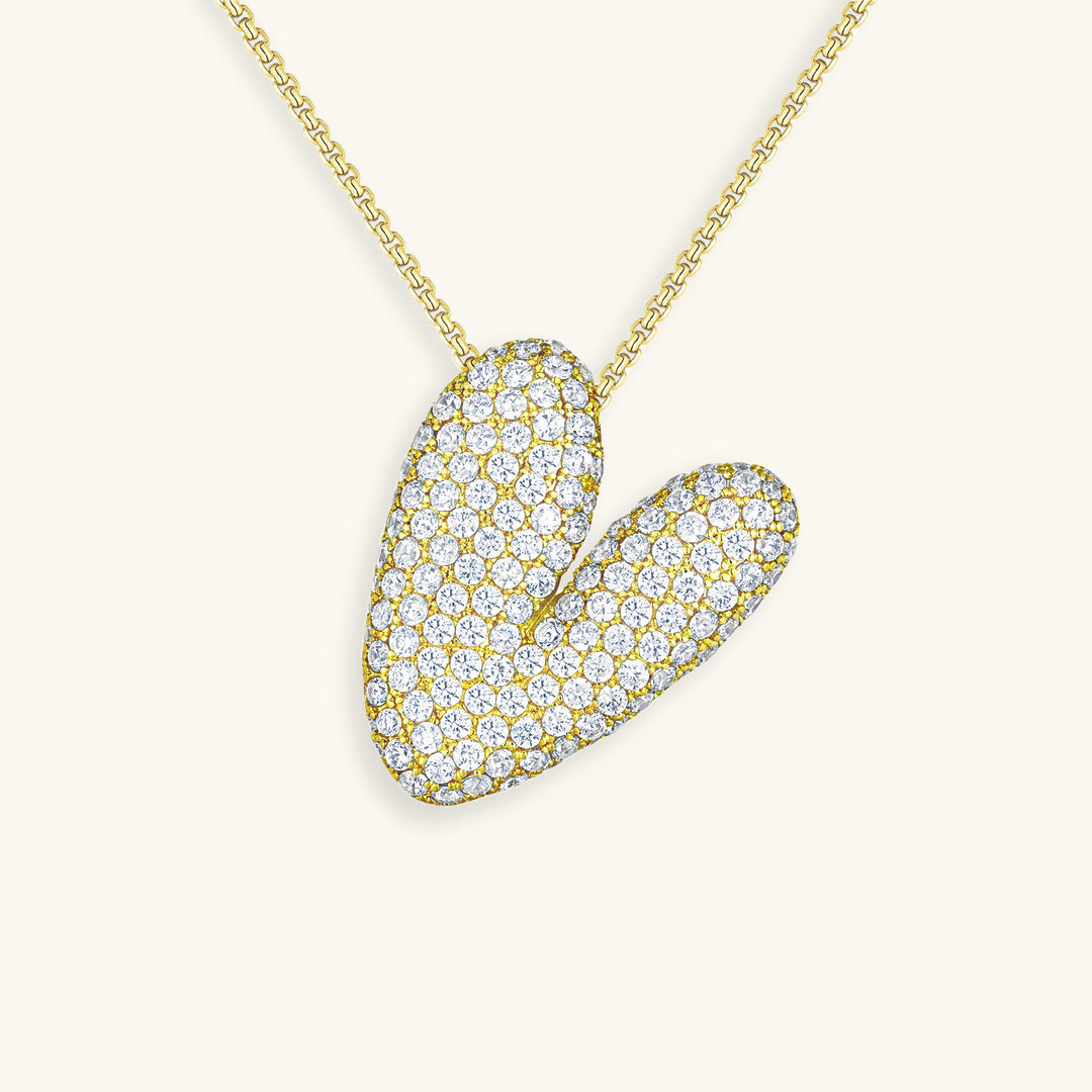 Navnesmykke Bubble med diamant | 18k Guld - DK BUTIK