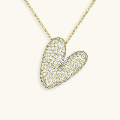 Navnesmykke Bubble med diamant | 18k Guld - DK BUTIK