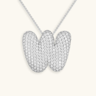 Navnesmykke Bubble med diamant | 18k Guld - DK BUTIK
