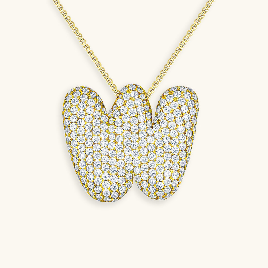Navnesmykke Bubble med diamant | 18k Guld - DK BUTIK