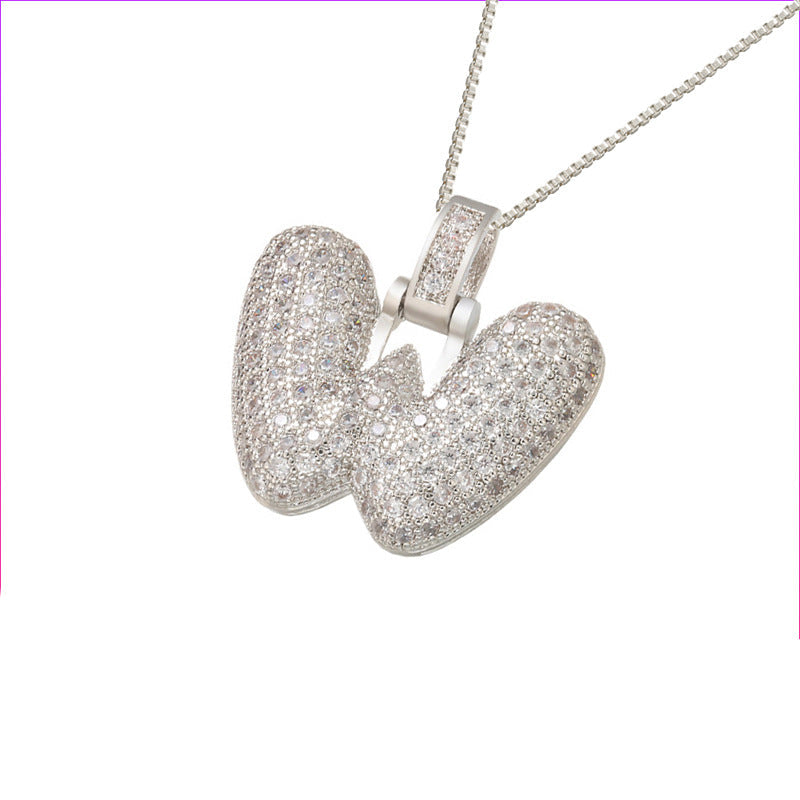 Pave Bubble Halskæde med Initial | 18k Guld - DK BUTIK