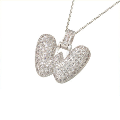 Pave Bubble Halskæde med Initial | 18k Guld - DK BUTIK