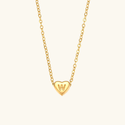 halskæde med hjerteinitial | 18k Guld - DK BUTIK