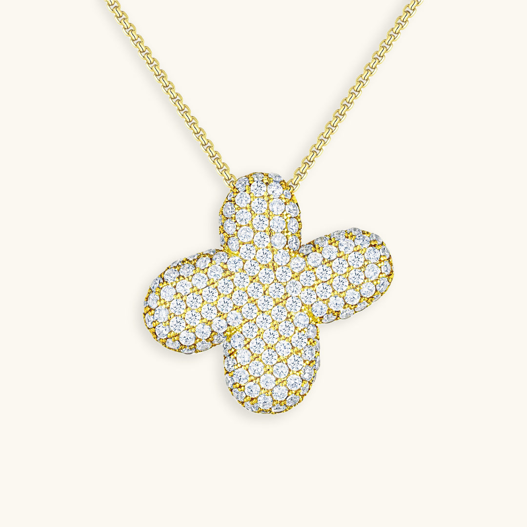 Navnesmykke Bubble med diamant | 18k Guld - DK BUTIK