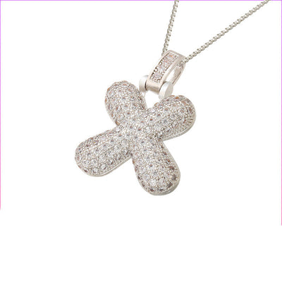 Pave Bubble Halskæde med Initial | 18k Guld - DK BUTIK