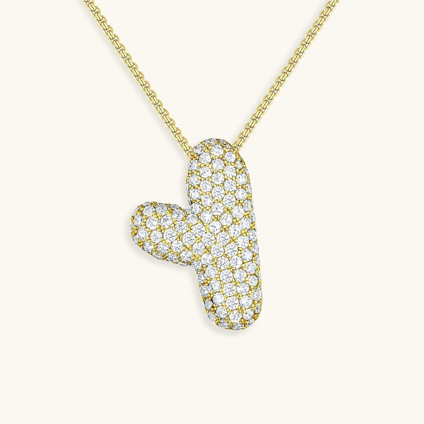 Navnesmykke Bubble med diamant | 18k Guld - DK BUTIK