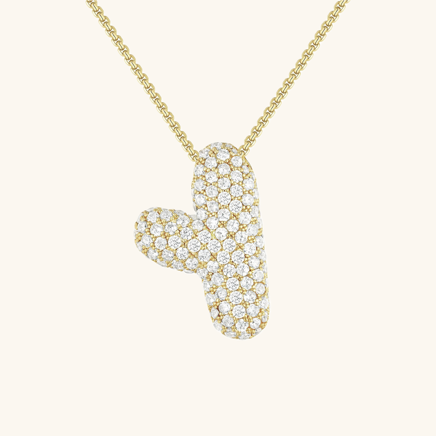 Navnesmykke Bubble med diamant | 18k Guld - DK BUTIK