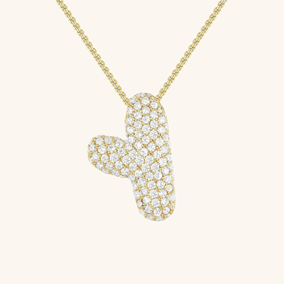 Navnesmykke Bubble med diamant | 18k Guld - DK BUTIK