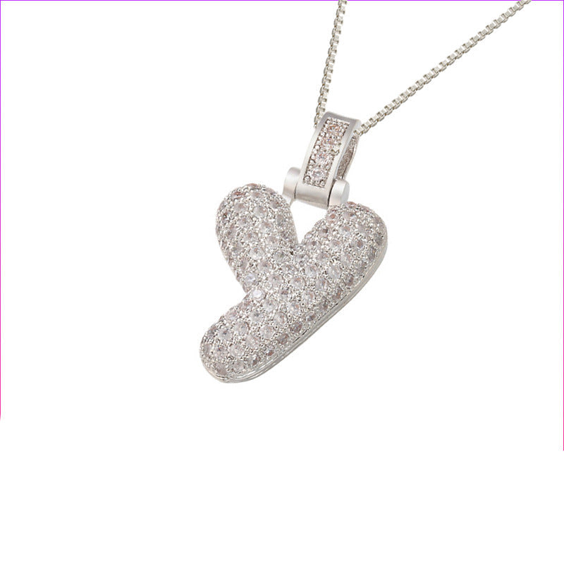 Pave Bubble Halskæde med Initial | 18k Guld - DK BUTIK