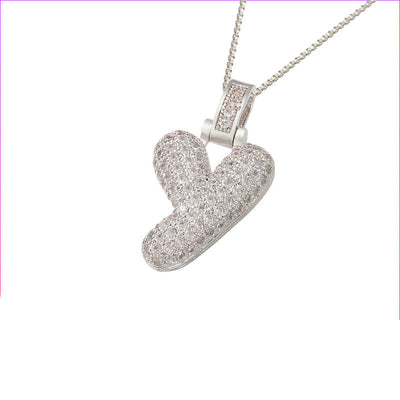 Pave Bubble Halskæde med Initial | 18k Guld - DK BUTIK