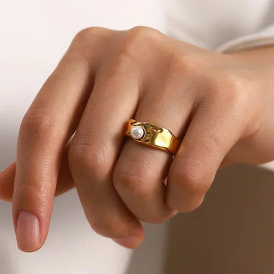 Cerulia ring med ferskvandsperler | 14k guld - DK BUTIK