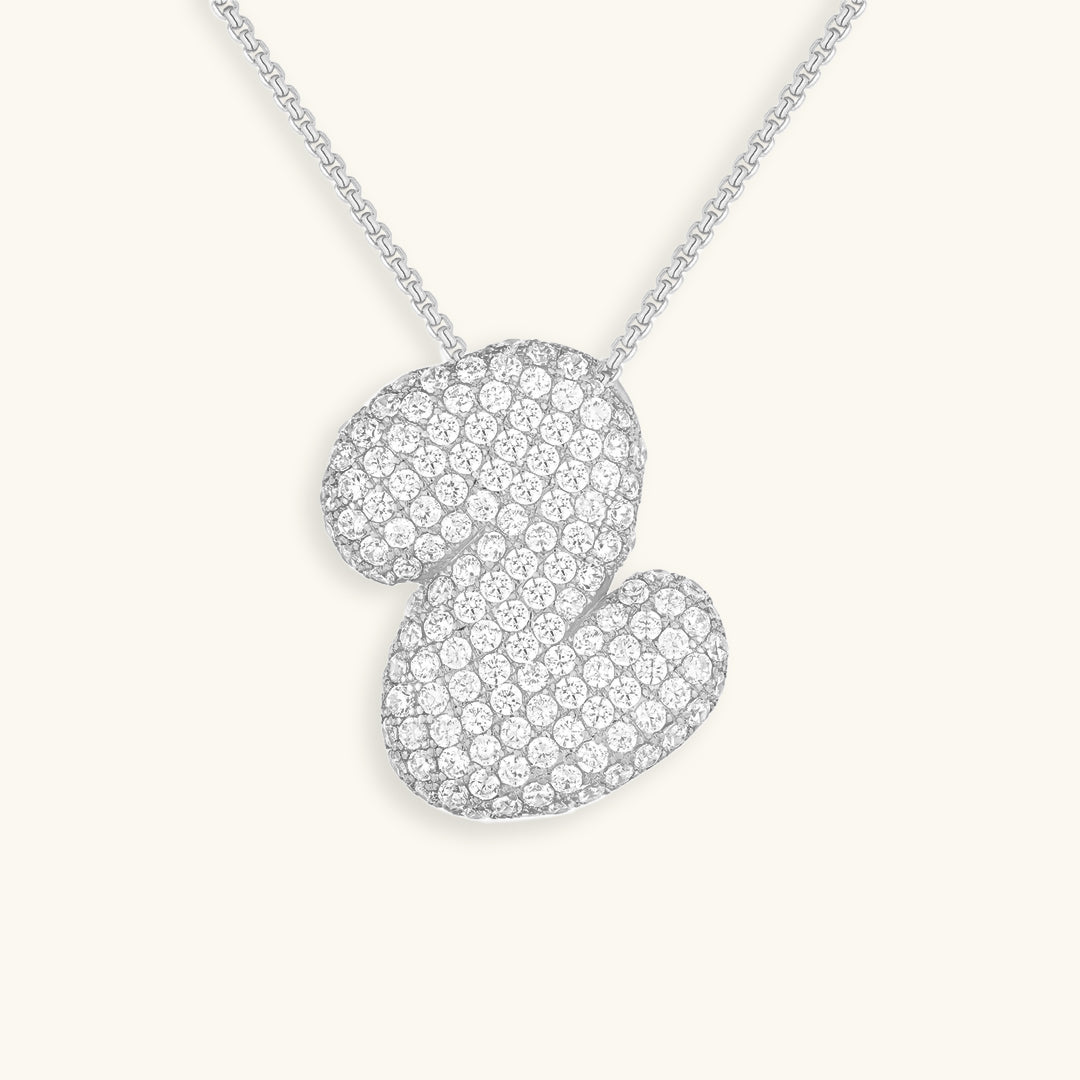 Navnesmykke Bubble med diamant | 18k Guld - DK BUTIK