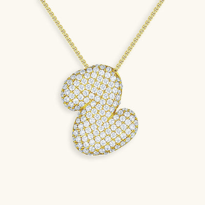Navnesmykke Bubble med diamant | 18k Guld - DK BUTIK