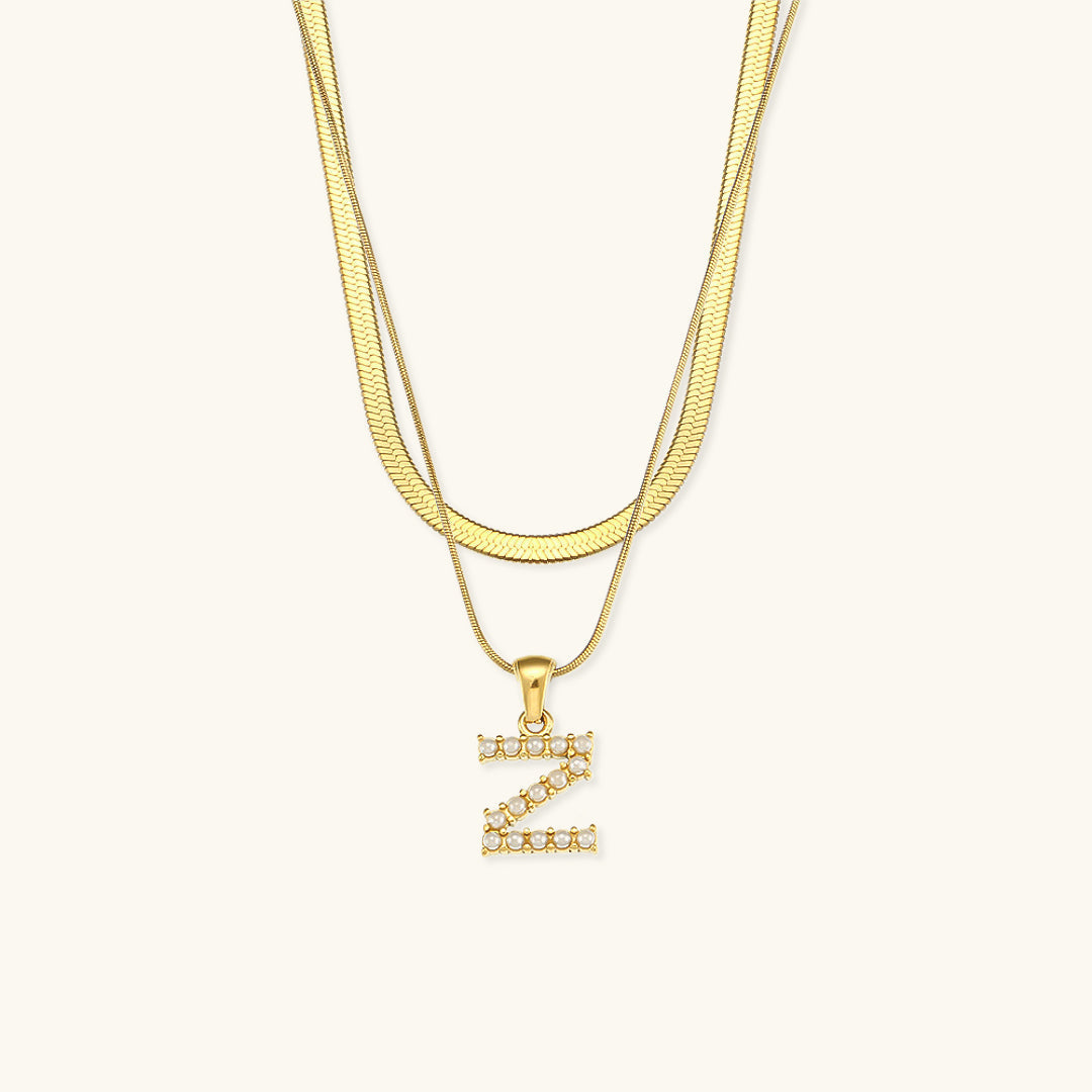 Fiona Lagenweise Initialer Halskæde |  18k Guld - DK BUTIK