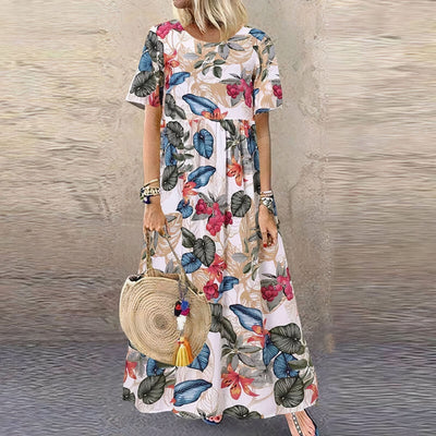 Elegant og Flydende Maxi Kjole Lotte™ med Blomster Charme™ - Olsen & Olsen