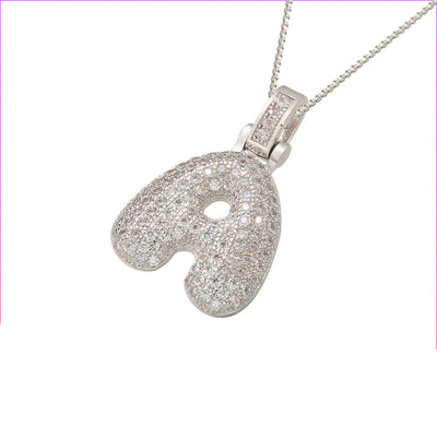 Pave Bubble Halskæde med Initial | 18k Guld - DK BUTIK