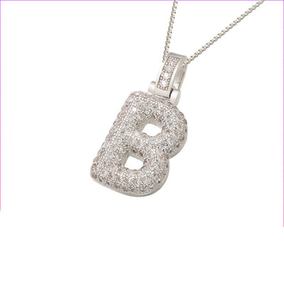 Pave Bubble Halskæde med Initial | 18k Guld - DK BUTIK