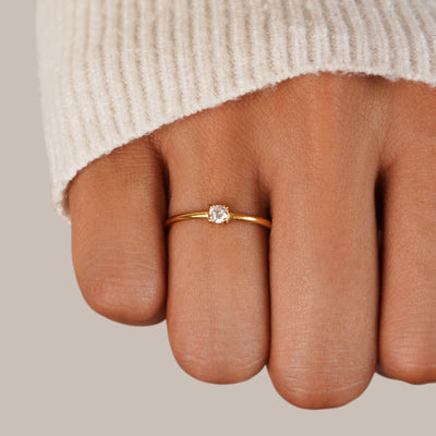 Fingerringe med Fødselssten | 16k Guld - DK BUTIK
