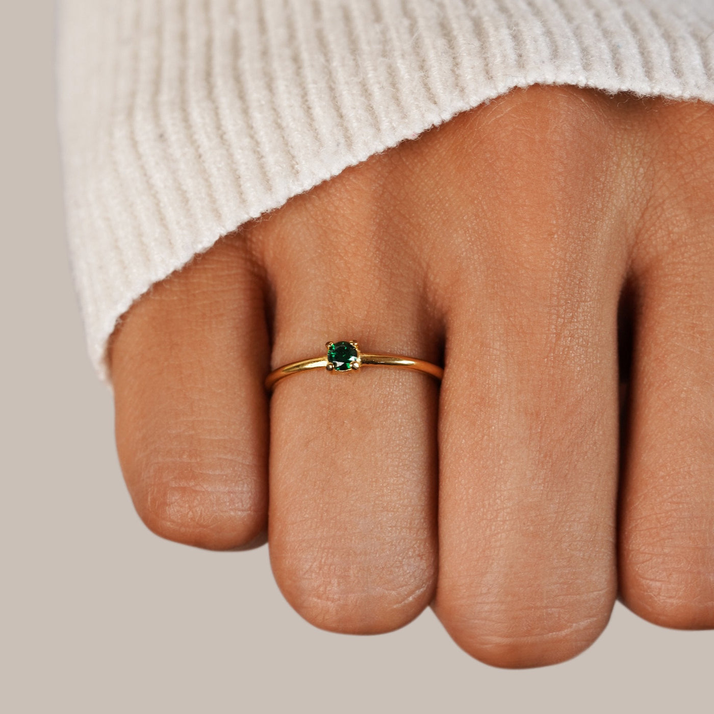 Fingerringe med Fødselssten | 16k Guld - DK BUTIK