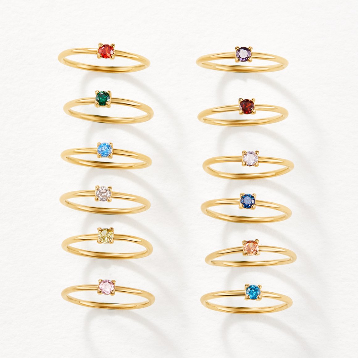Fingerringe med Fødselssten | 16k Guld - DK BUTIK