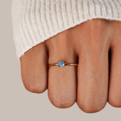 Fødselssten Ring | 14k Guld - DK BUTIK