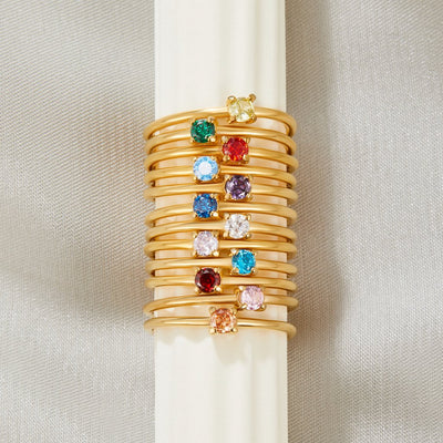 Fødselssten Ring | 14k Guld - DK BUTIK