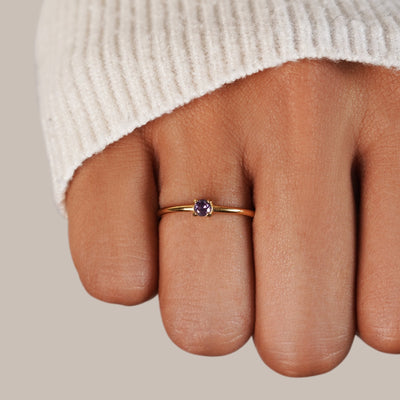 Fingerringe med Fødselssten | 16k Guld - DK BUTIK