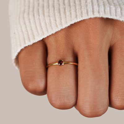 Fingerringe med Fødselssten | 16k Guld - DK BUTIK