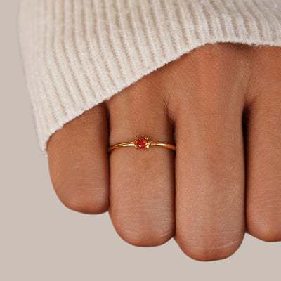 Fingerringe med Fødselssten | 16k Guld - DK BUTIK
