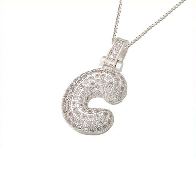 Pave Bubble Halskæde med Initial | 18k Guld - DK BUTIK