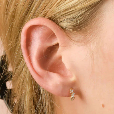 Kristall Cluster Huggies | Guld 18k - DK BUTIK