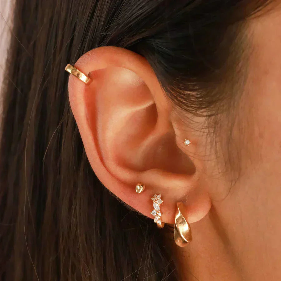 Kristall Cluster Huggies | Guld 18k - DK BUTIK