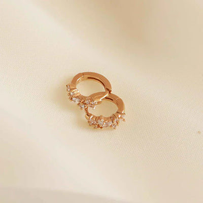 Kristall Cluster Huggies | Guld 18k - DK BUTIK