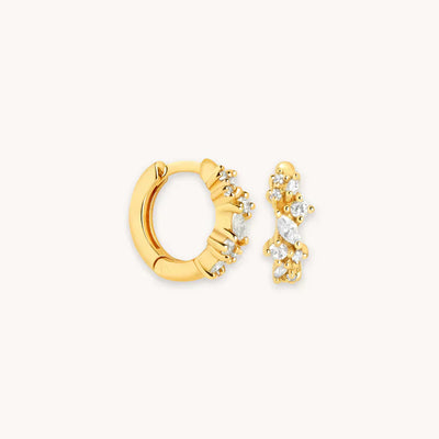 Kristall Cluster Huggies | Guld 18k - DK BUTIK