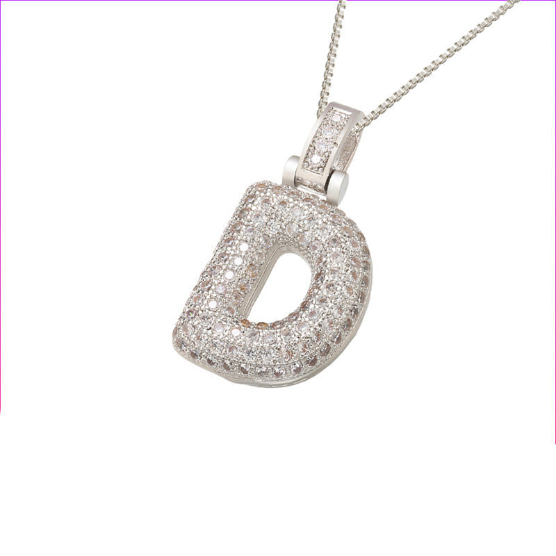 Pave Bubble Halskæde med Initial | 18k Guld - DK BUTIK