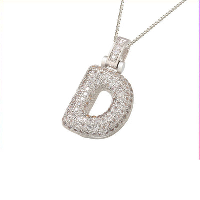 Pave Bubble Halskæde med Initial | 18k Guld - DK BUTIK